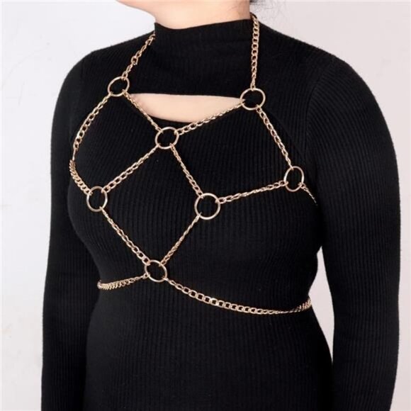 Waist Belt Fashion Harness Body Chest Belt With Chains - Lb-556-xxl